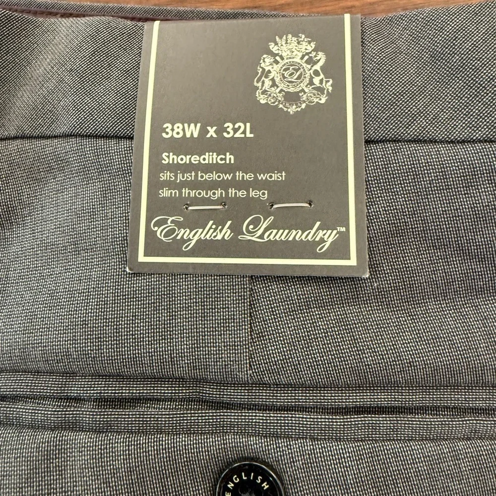 English Laundry Men's Charcoal Dress Pants